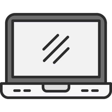 Dizüstü bilgisayar simgesi vektör çizimi