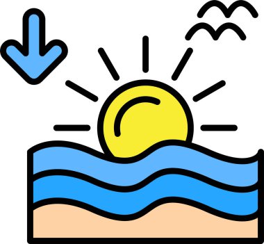 Yazın plaj yaz ikonu - tatil kategorisi