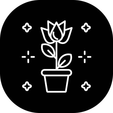 Bir çiçek simgesinin vektör illüstrasyonu