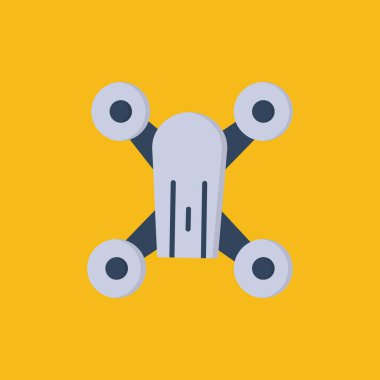Web ve mobil uygulaması tasarım, dron logo kavramı için beyaz arka plan üzerinde izole simge vektör robot
