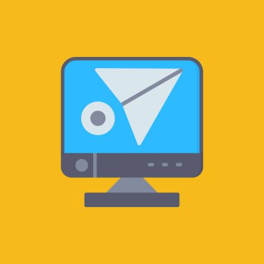 e-posta vektörü düz renk simgesi