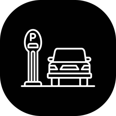 araba park simgesi vektör illüstrasyon