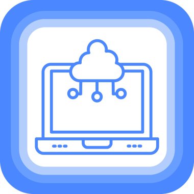 bulut hesaplama simgesi, vektör illüstrasyonu