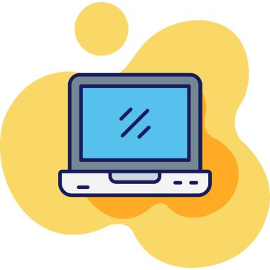 Bilgisayar dizüstü bilgisayar simgesi. beyaz üzerinde izole edilmiş dizüstü bilgisayar vektör simgeleri rengi