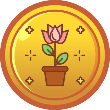 Çiçek simgesinin vektör illüstrasyonu