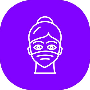 Yüz maskesi vektör simgesine sahip eşsiz bir kadın.