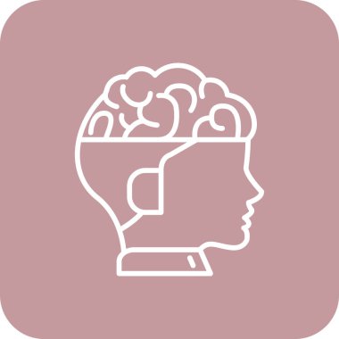 Beyin. Web simgesi basit illüstrasyon