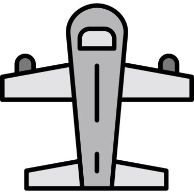 uçak simgesi, vektör illüstrasyonu