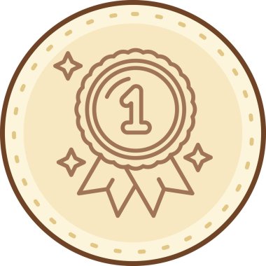 Rozet ödülü simgesi doldurulmuş taslak biçimi