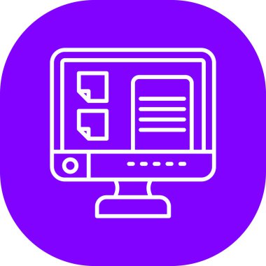 Bilgisayar ekranı. Web simgesi basit illüstrasyon