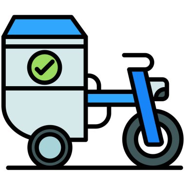 Teslimat scooter ikonu. taslak dağıtım scooter vektör simgesi rengi düz izole