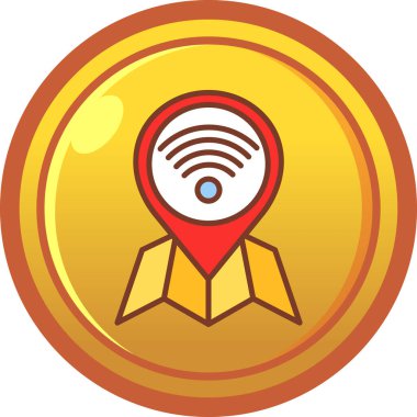 Çizgi film biçimi izole edilmiş vektör illüstrasyonunda gps konum simgesi