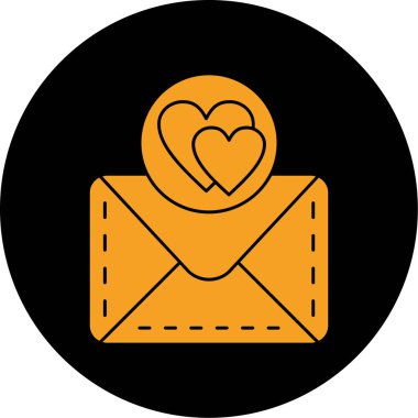 Aşk Harfi simgesi, vektör illüstrasyonu