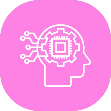 Yapay Zeka. Web simgesi basit illüstrasyon