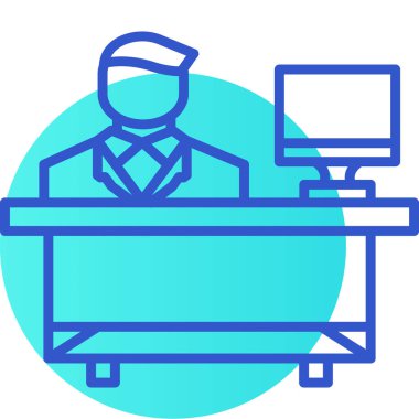 iş masası simgesi vektör illüstrasyonu