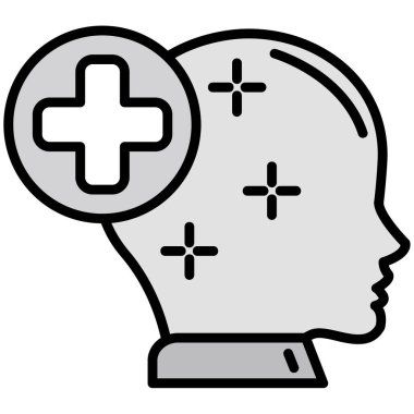 Beyin. Web simgesi basit illüstrasyon