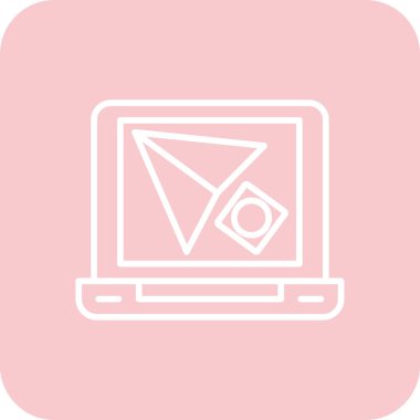 Dizüstü bilgisayar simgesinin vektör çizimi