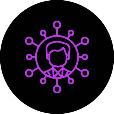 Beyaz arka planda kalbi olan bir adamın vektör çizimi