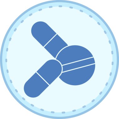 Tıbbi maske ikonu. Basit resimleme