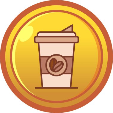 Düz vektör biçiminde kahve fincanı simgesi