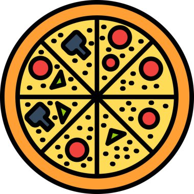 Pizza ikonu vektör illüstrasyonu