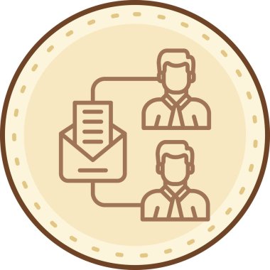 Çember simgesindeki bir grup insanın vektör çizimi