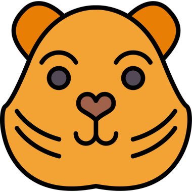 Sevimli kaplan suratlı aşk işareti çizimi