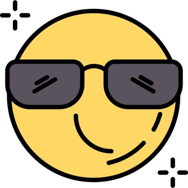 Mutlu güneş gözlüğü simgesi simgesi