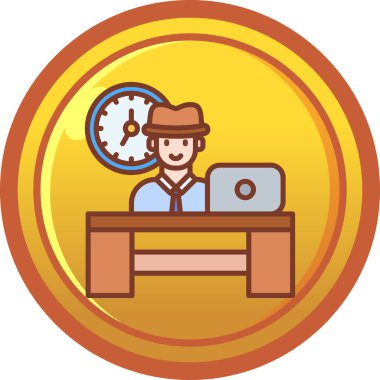 Dizüstü bilgisayarı olan bir kadının vektör çizimi