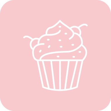 cupcake simgesi, illüstrasyon, beyaz arkaplan üzerindeki vektör