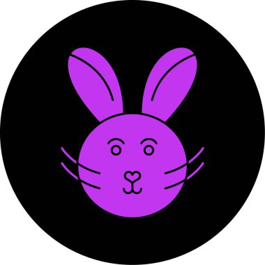 Yumurta ikonu vektör çizimi olan sevimli tavşan