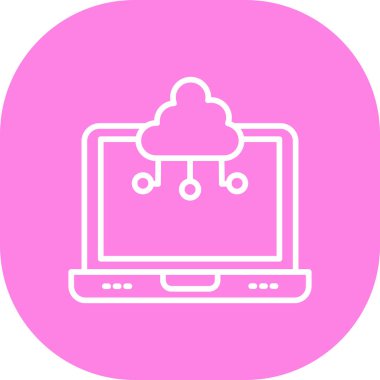 Bulut hesaplama. Web simgesi illüstrasyonu