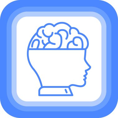 Beyin. Web simgesi basit illüstrasyon
