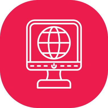 Bilgisayar. Web simgesi basit illüstrasyon