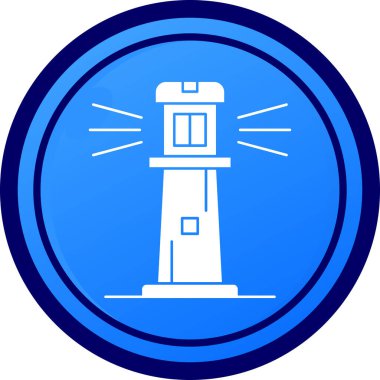 Deniz feneri simgesi, basit vektör çizim