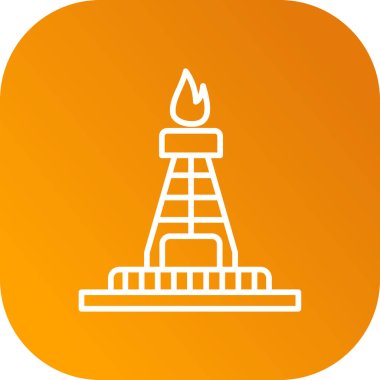 İzole edilmiş tek ateş ikonunun vektör çizimi