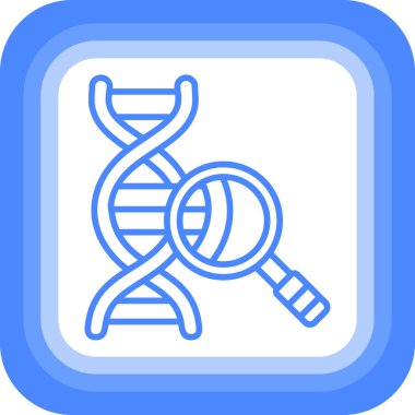 Beyaz arkaplanda izole edilmiş ana hat biçiminde DNA molekül simgesi