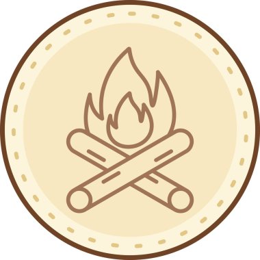 şenlik ateşi ikonu vektör illüstrasyonu