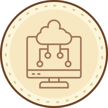 Bulut. Web simgesi basit illüstrasyon