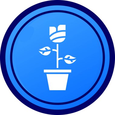 İkonum. Bitki. Doğa sembolü için uygun. Mavi gözlü. Basit dizayn edilebilir. tasarım şablonu. Basit resimleme