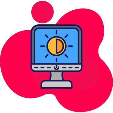 Bilgisayar monitörü. Web simgesi basit illüstrasyon