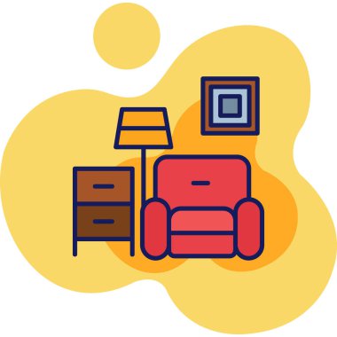 Kanepe. Web simgesi basit illüstrasyon