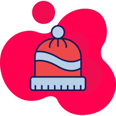 Kış Şapkası simgesinin vektör illüstrasyonu