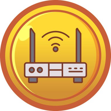 WiFi yönlendirici kutsal kişilerin resmi, vektör çizim