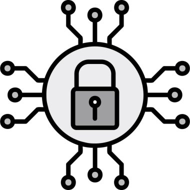 Kilit simgesi. Kilit vektör simgesi web için basit çizimi