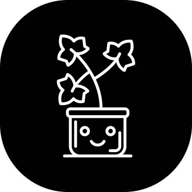 çiçek saksısı simgesi, basit biçim tasarımı