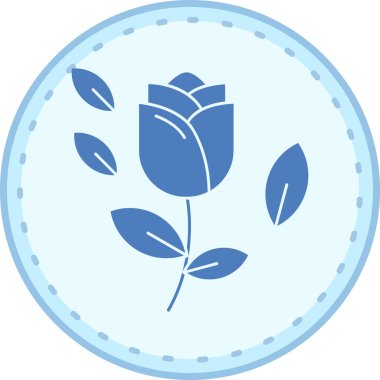 Gül çiçeği. Basit illüstrasyon