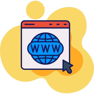 İnternet tarayıcı simgesi vektörü. İnternet tabelası. renk sembolü çizimi