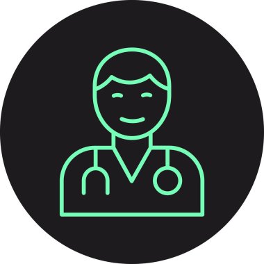 erkek doktor ikon vektör illüstrasyonu