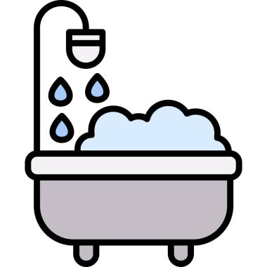 Küvet vektör çizimi, doldurulmuş tasarım